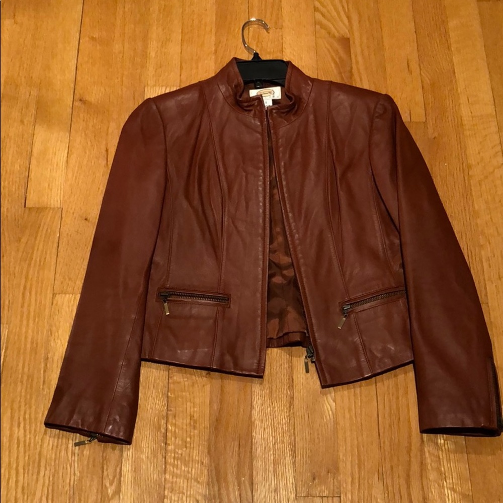 Talbots Camel leather Jacket